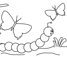 [Translate to portugese:] NUK colouring page with caterpillar