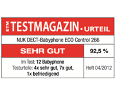 [Translate to portugese:] Germany 2012: Very Good – NUK Babyphone ECO Control 266