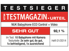 [Translate to portugese:] Germany 2014: Very Good – NUK Babyphone ECO Control+ Video