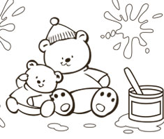 [Translate to portugese:] NUK colouring page with two funny bears