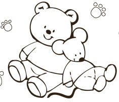 [Translate to portugese:] NUK colouring page with teddy and mouse