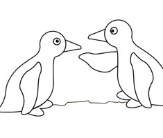 [Translate to portugese:] NUK colouring page with penguin motif