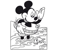 [Translate to portugese:] colouring page with Mickey Mouse