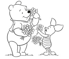 [Translate to portugese:] colouring page with Winnie the Pooh