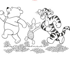 [Translate to portugese:] colouring page Winnie the Pooh and friends