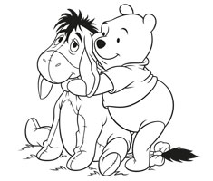 [Translate to portugese:] colouring page with Winnie the Pooh