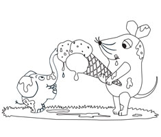 [Translate to portugese:] colouring page motif ice cream