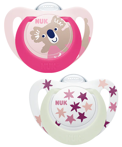 NUK Star Night & Day - Chupetes para bebé (18 a 36 meses) 